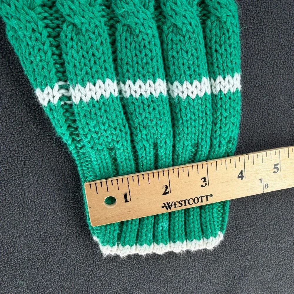 Vintage Gap Green Striped Cable Knit Crewneck Sweater Mens Small Ramie Cotton